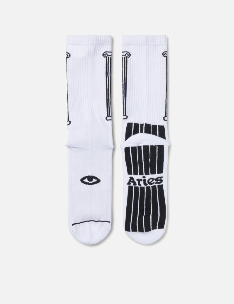 Aries Column Socks - White