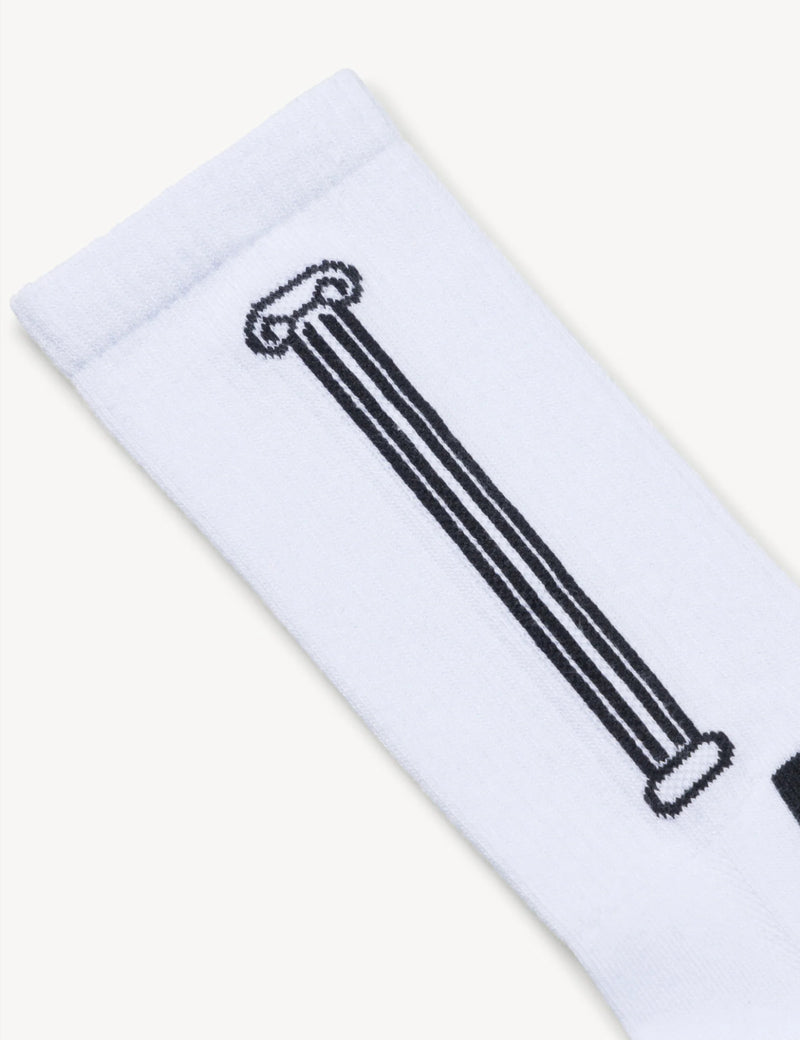 Aries Column Socks - White