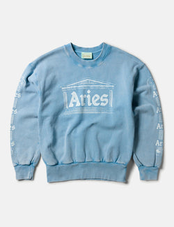 Aries Aged Ancient Column Sweatshirt - Pale Blue