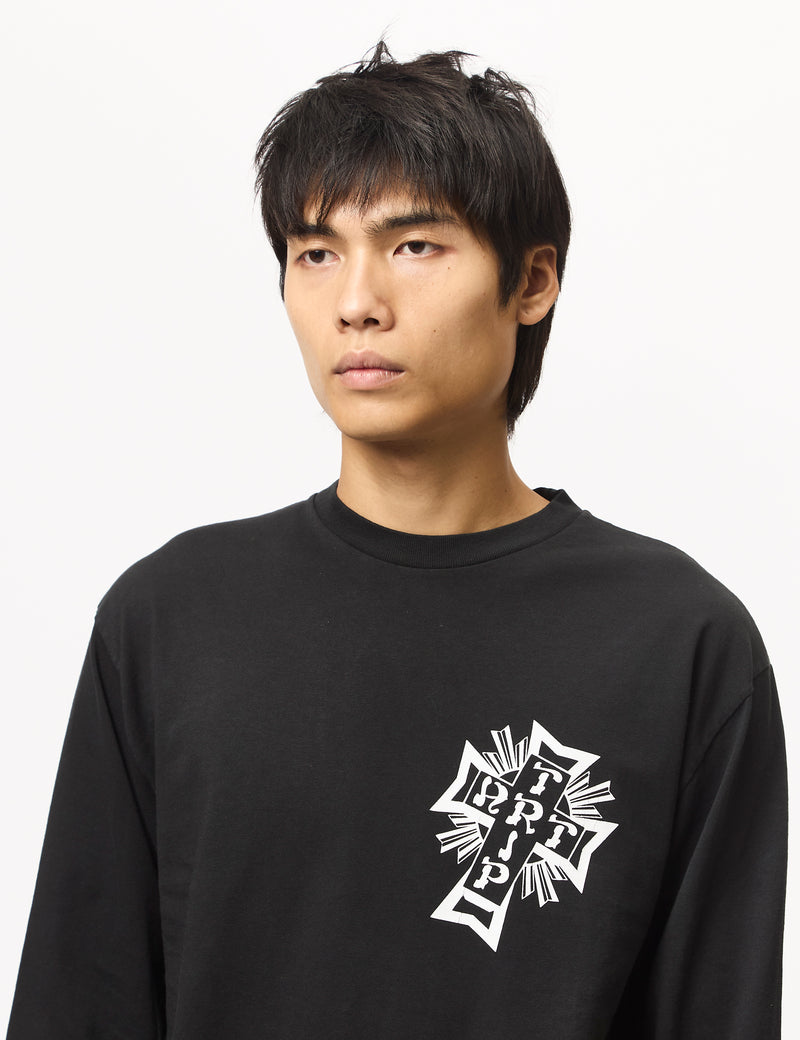 Aries Aged Lords of Art Trip Long Sleeve T-Shirt - Black
