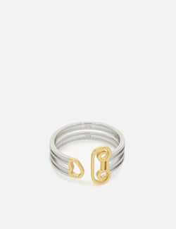 Aries Column Ring - Silver/Gold