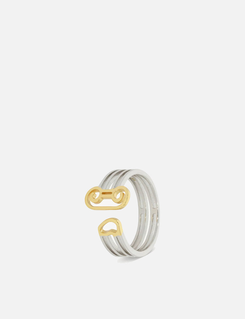 Aries Column Ring - Silver/Gold