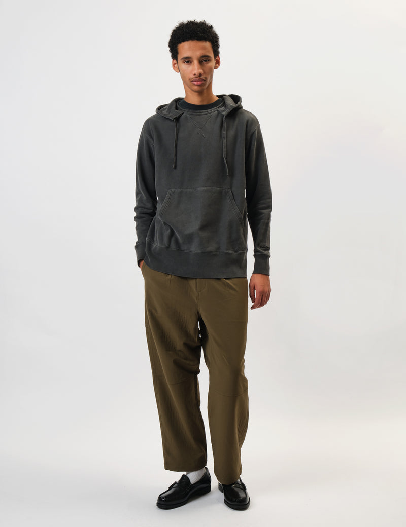 Snow Peak Garment Dyed Hooded Sweatshirt - Charcoal Grey