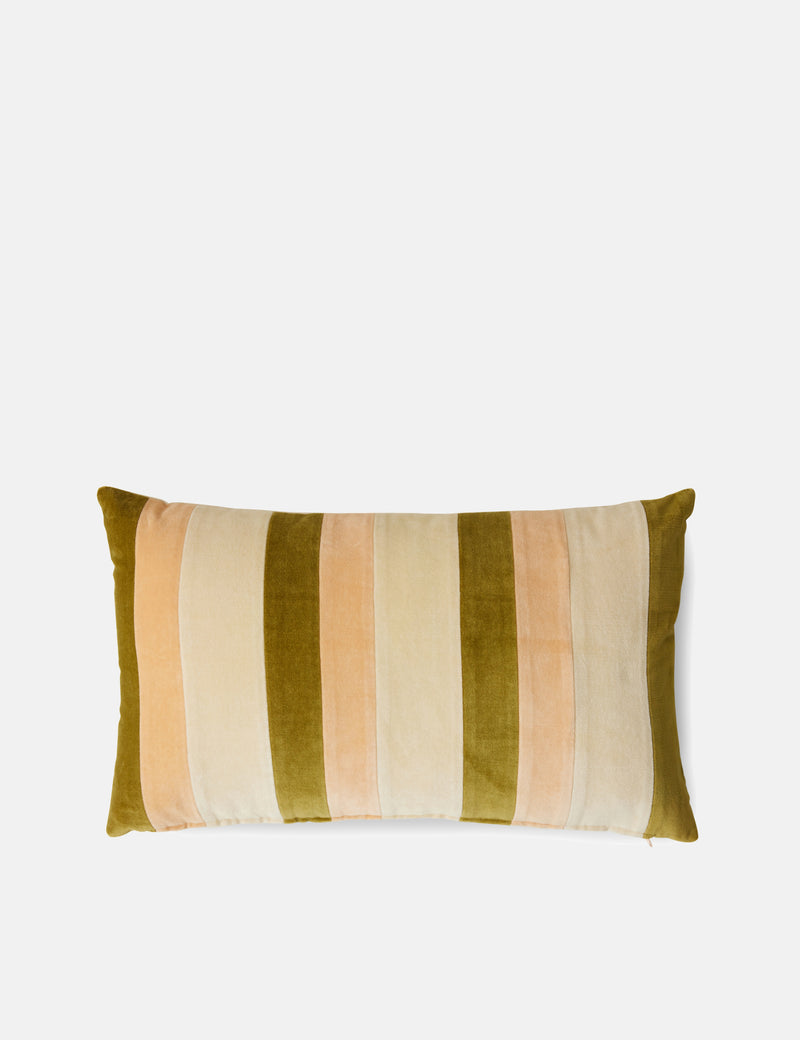 Hkliving Striped Velvet Cushion Fields (60X35Cm) - Beige