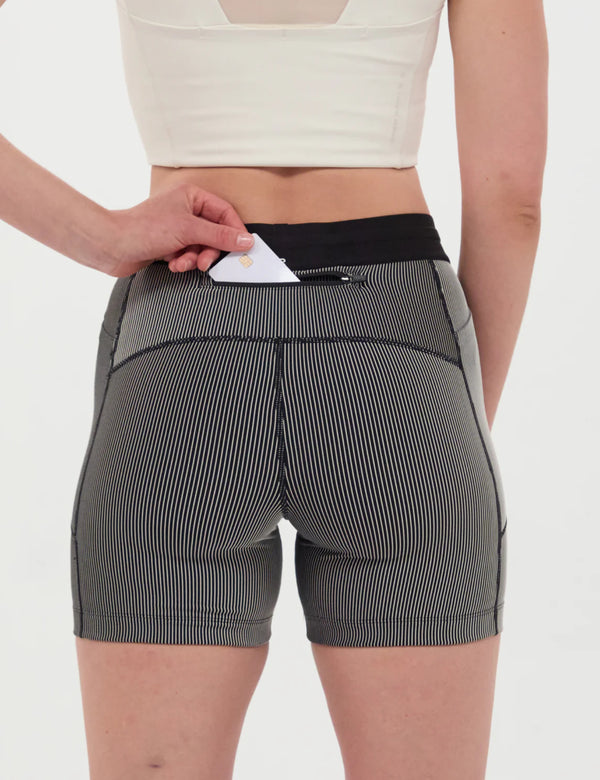 Bandit Women's Striped Cadence 5" Compression - Black w/ Chalk