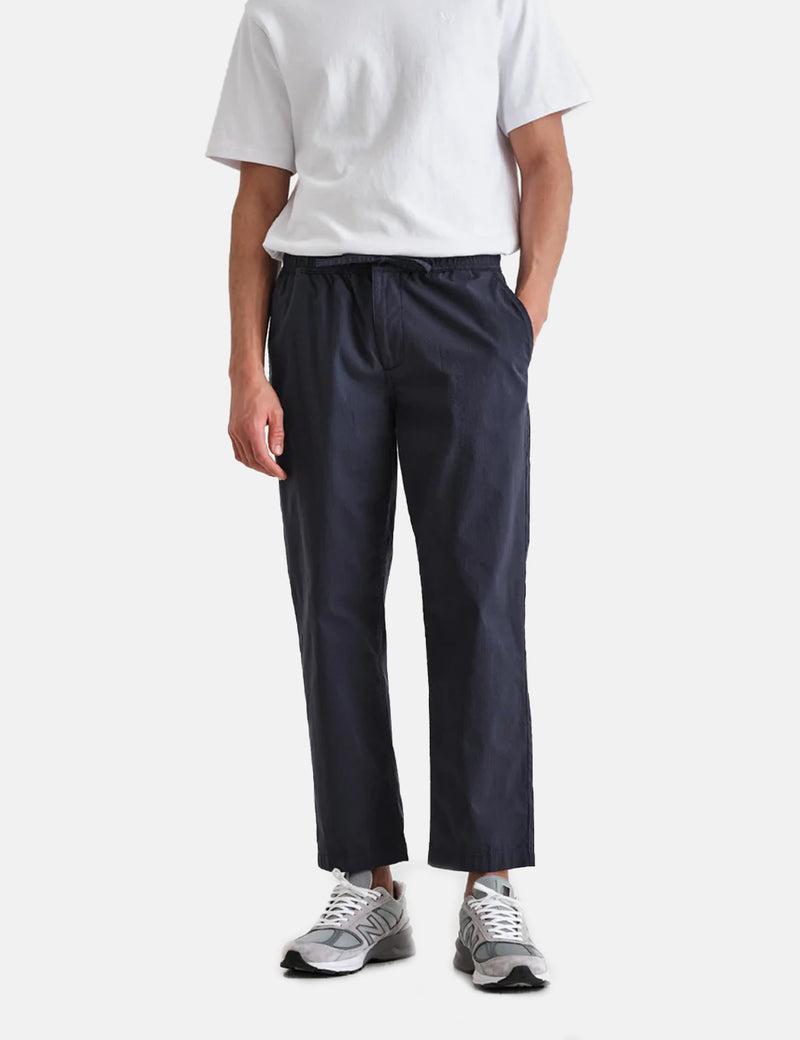 Wax London Kurt Trouser Organic Cotton Twill - Navy Blue
