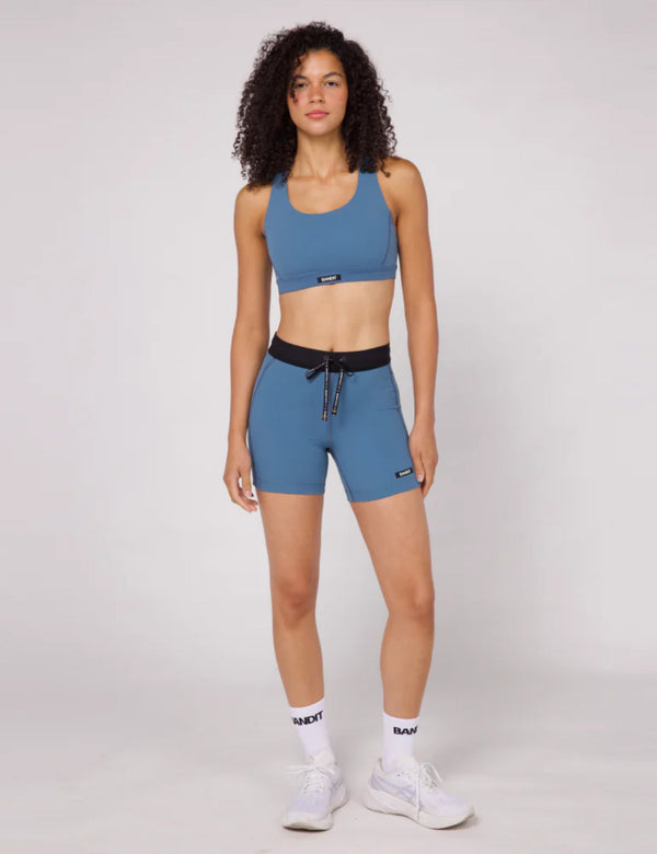 Bandit Women's Gridlock Scoop Neck Run Bra - Steel Blue
