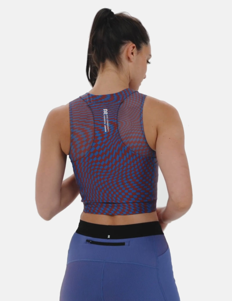 Bandit Women's Stamina Race Crop - Deep Peri Blue w/ Rust