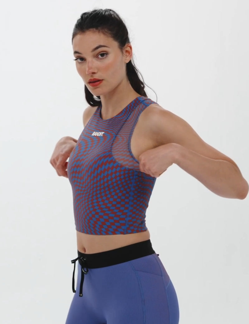 Bandit Women's Stamina Race Crop - Deep Peri Blue w/ Rust