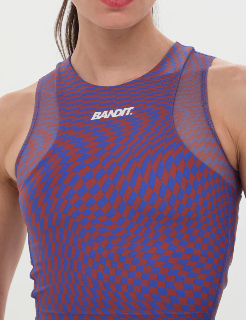 Bandit Women's Stamina Race Crop - Deep Peri Blue w/ Rust