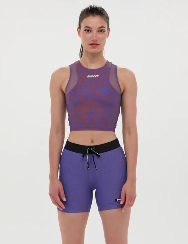 Bandit Women's Stamina Race Crop - Deep Peri Blue w/ Rust