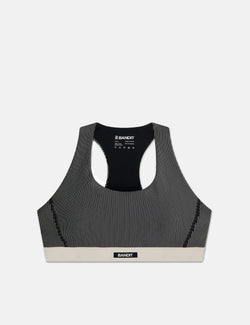 Bandit Women's Striped Cadence Run Bra - Black w/ Chalk