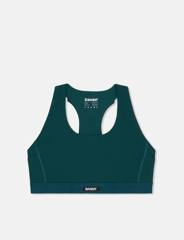 Bandit Cadence Womens Scoop Neck Run Bra - Pine
