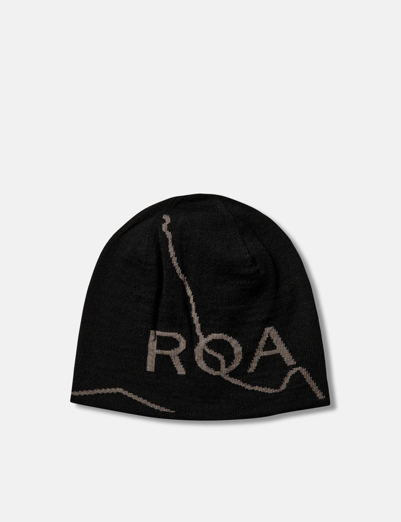 ROA Logo Wool Beanie Hat - Black | Article.