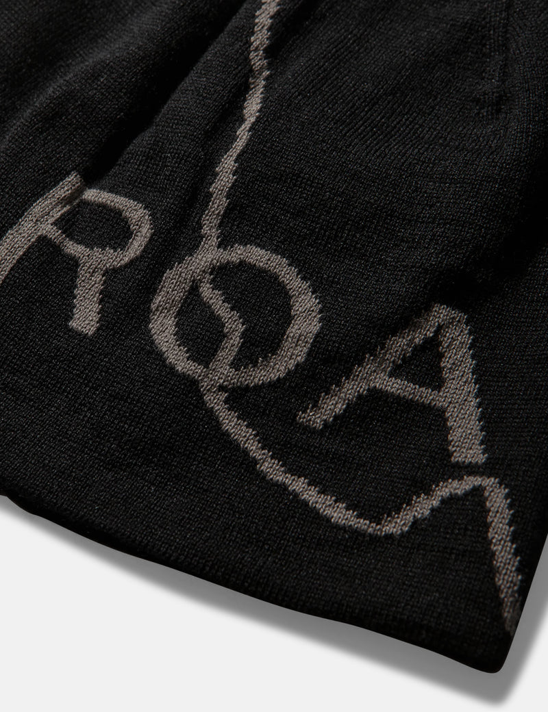 ROA Logo Wool Beanie Hat - Black | Article.