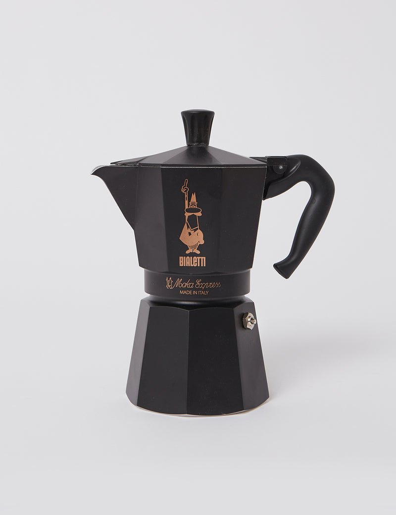 Bialetti Moka Express Stovetop Coffee Maker and Mugs - Black