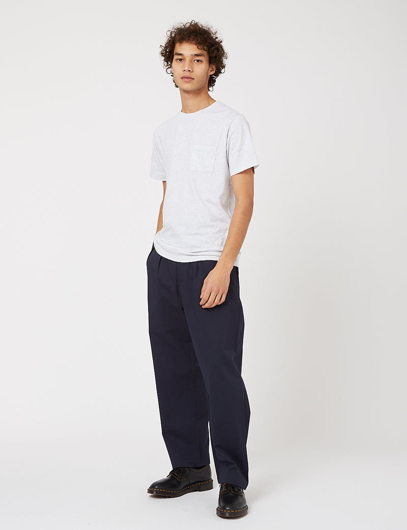 Universal Works Double Pleat Twill Pant - Navy Blue