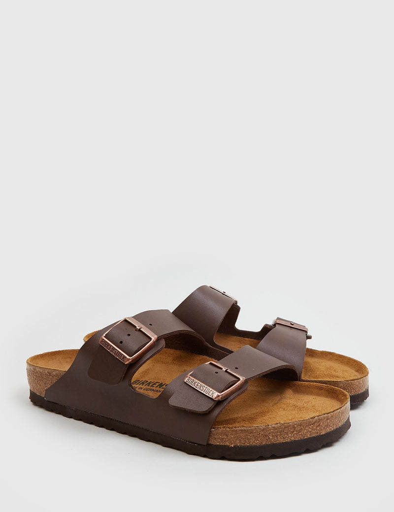 Birkenstock Arizona Leather Sandals (Regular) - Dark Brown
