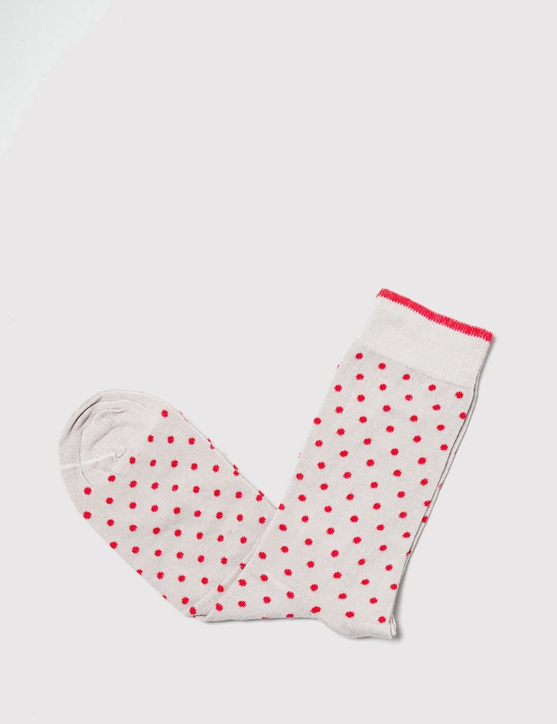 Democratique Original Polkadot Socks - Sand/Spring Red - Article