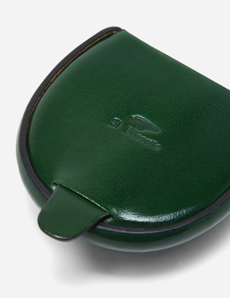 Il Bussetto Dome Coin Case (Leather) - Forest Green