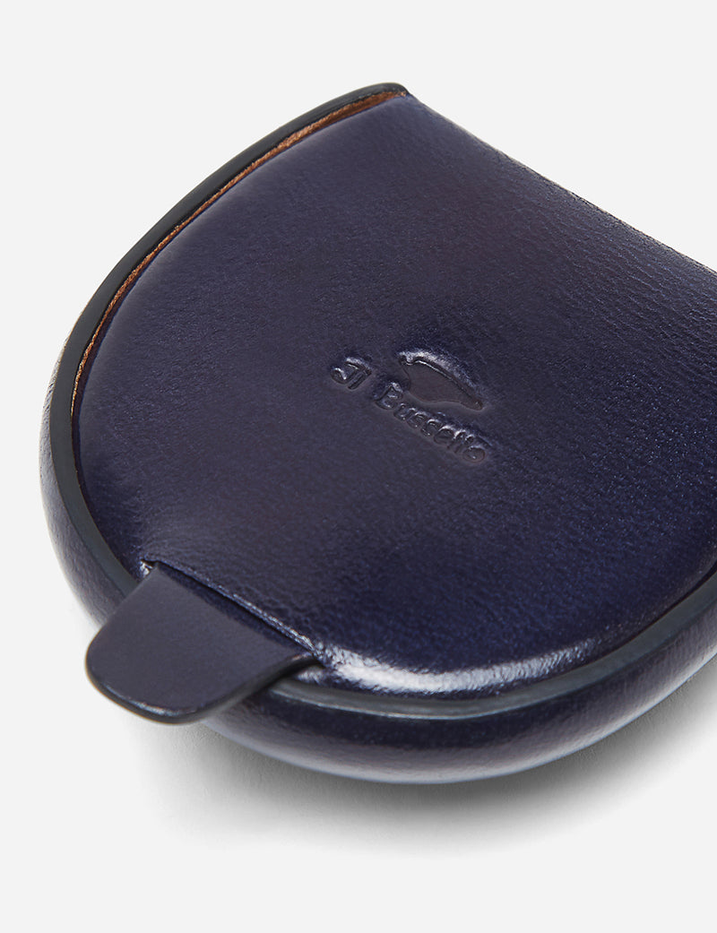 Il Bussetto Dome Coin Case (Leather) - Navy Blue