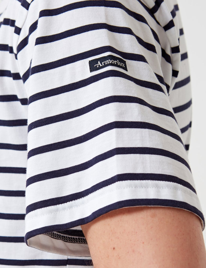 Armor Lux Theviec Breton T-shirt - White/Navy Blue - Article