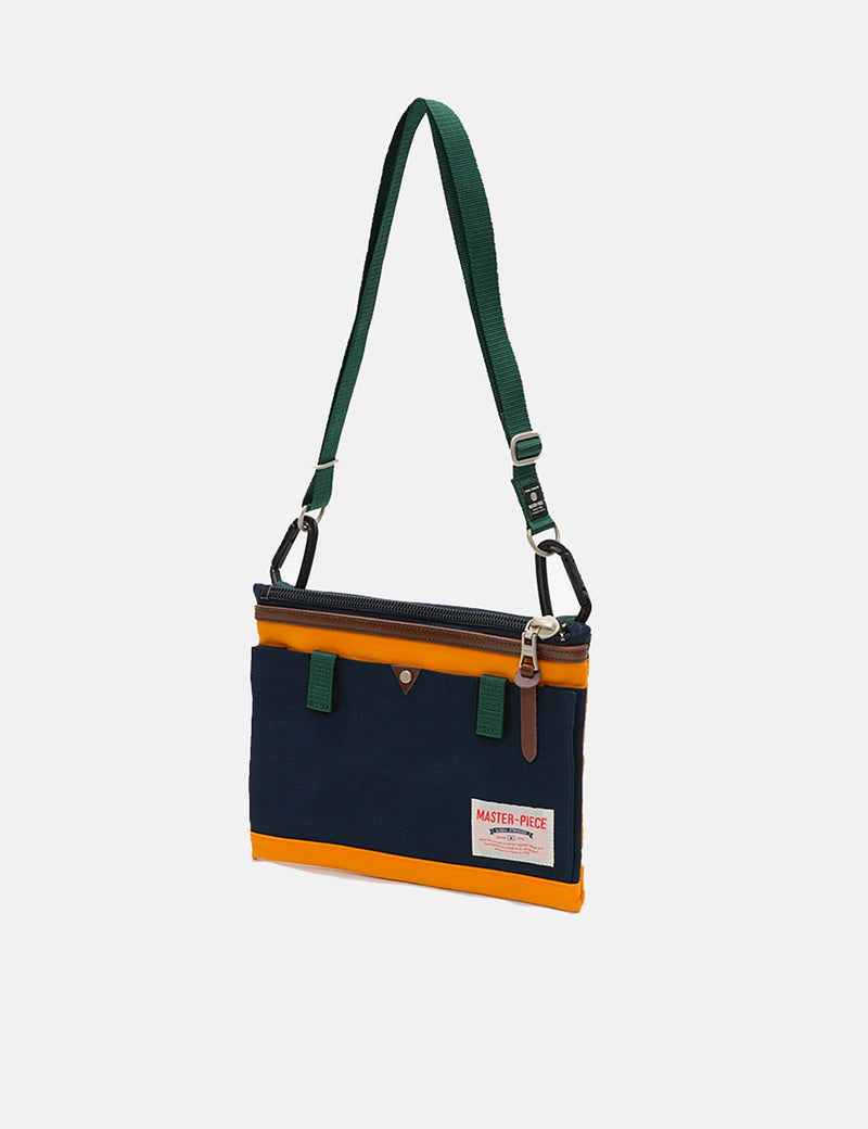 Master-Piece Link Sacoche Side Bag (02343) - Navy Blue/Orange
