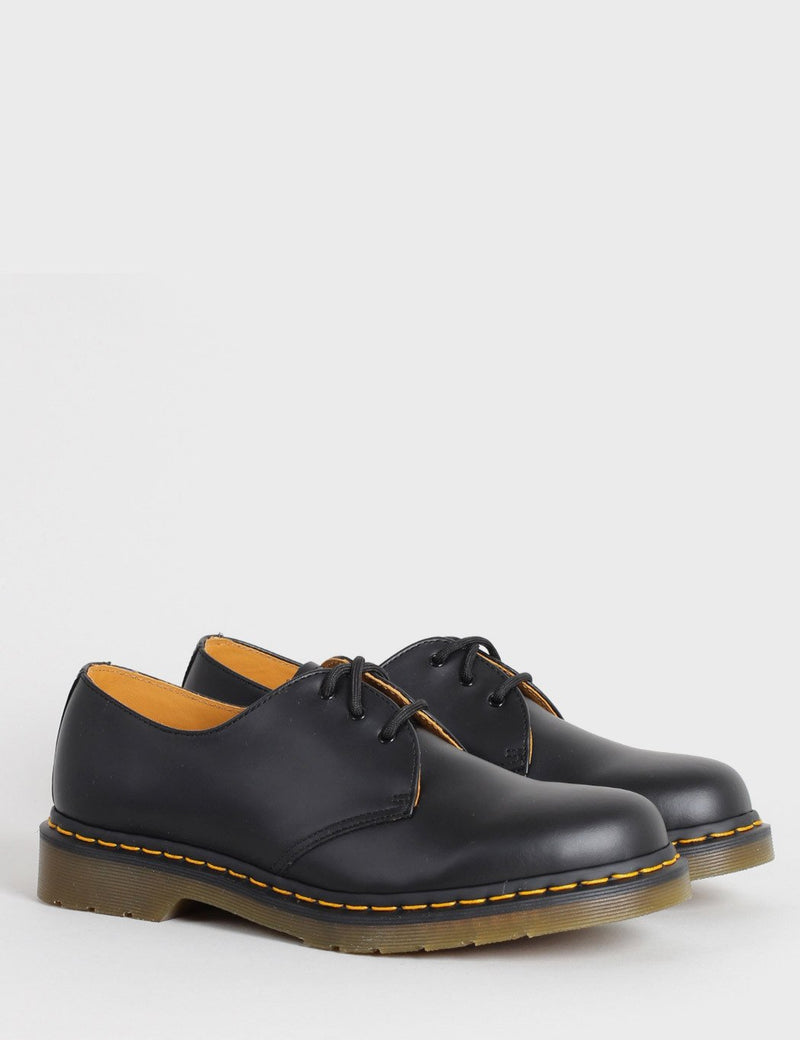 Dr Martens 1461 Shoes (11838002) - Black Smooth/Yellow Welt Stiching - Article