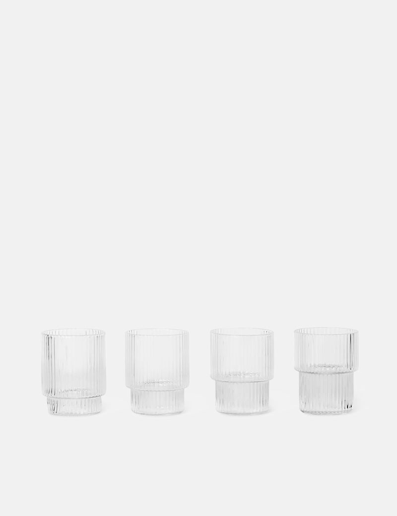 Ferm Living Ripple Small Glasses（4個セット）-クリア