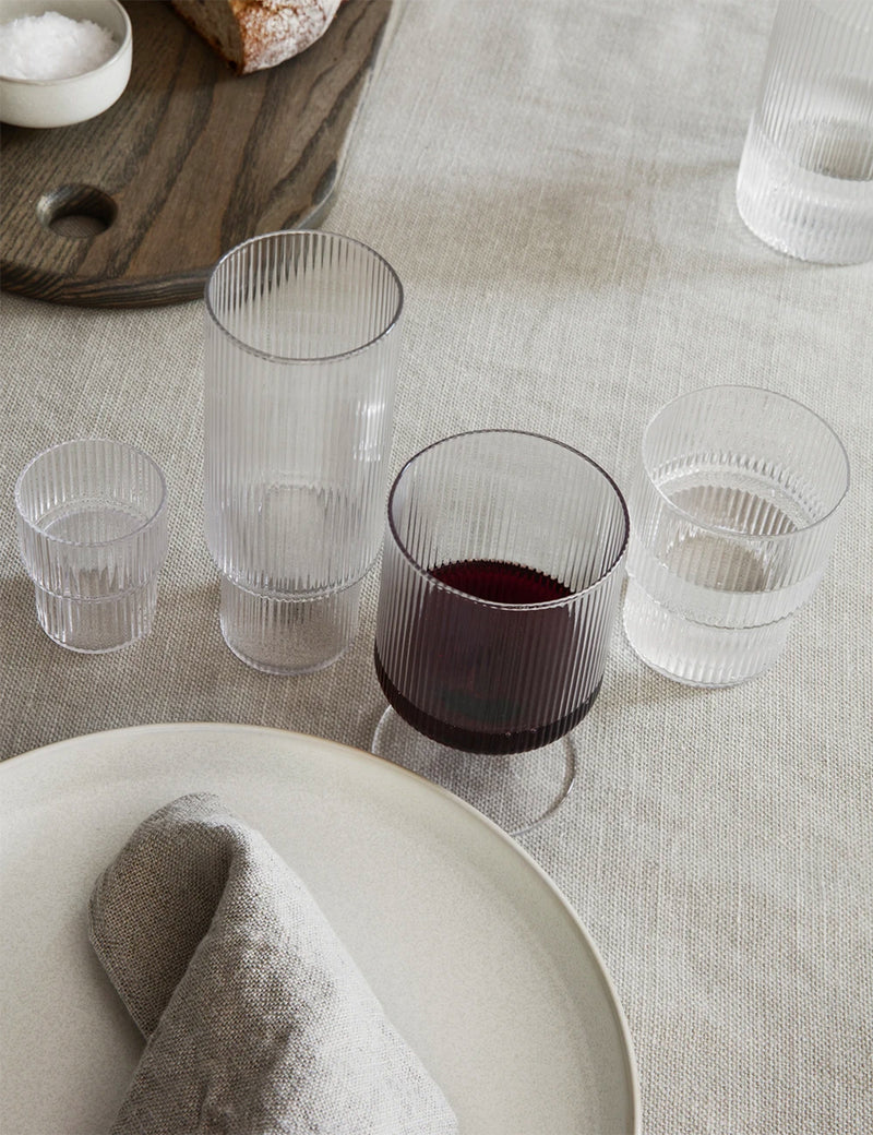 Ferm Living Ripple Small Glasses (Set of 4) - Clear
