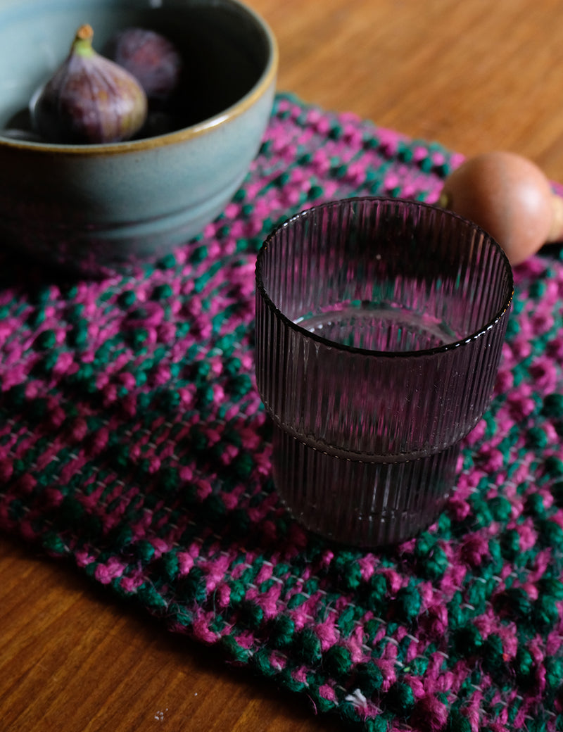 Puebco Jute Place/Table Mat - Pink/Green