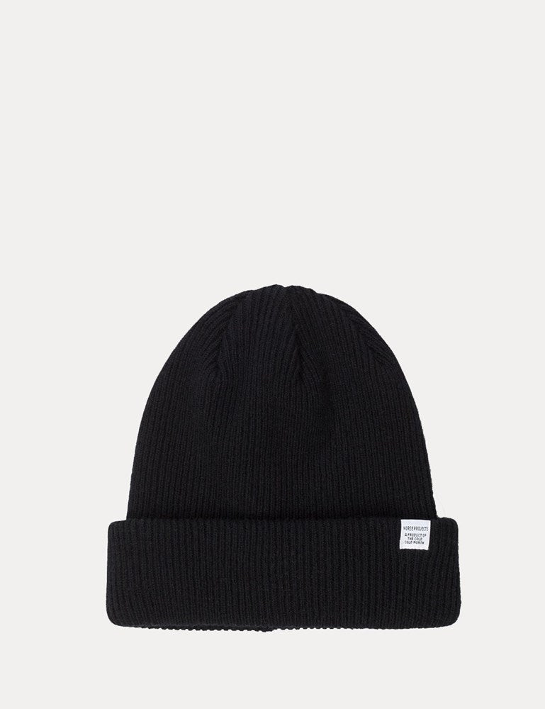 Norse Projects Beanie Hat Brushed (Wool) - Black