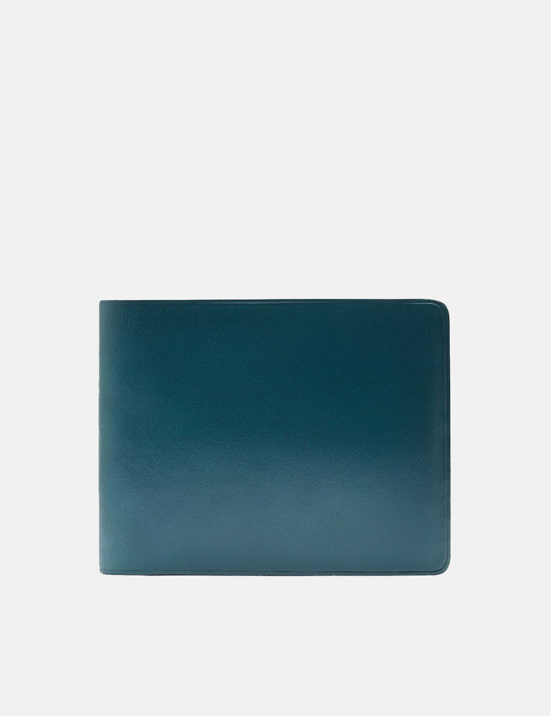 Il Bussetto Bi-Fold Wallet (Leather) - Ocean Blue