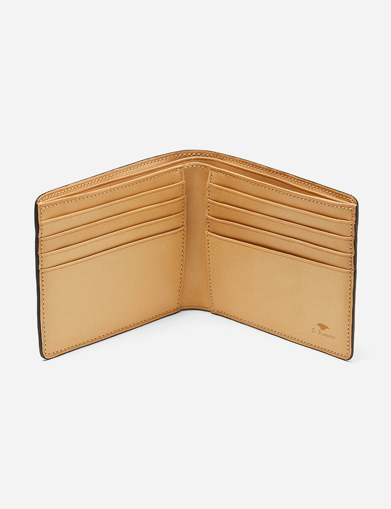Il Bussetto Bi-Fold Wallet (Leather) - Black