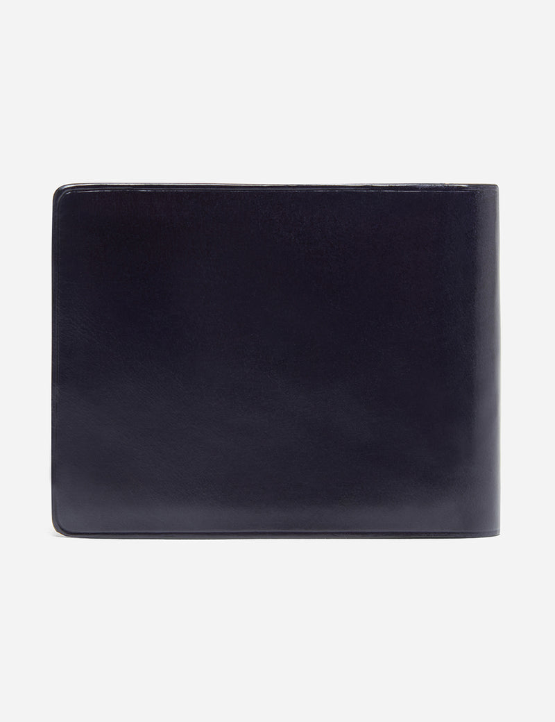 Il Bussetto Bi-Fold Wallet (Leather) - Navy Blue