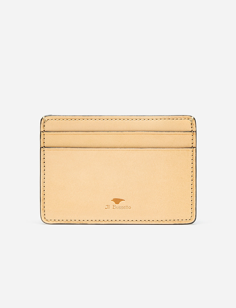Il Bussetto Small Card Holder (Leather) - Cappuccino Brown