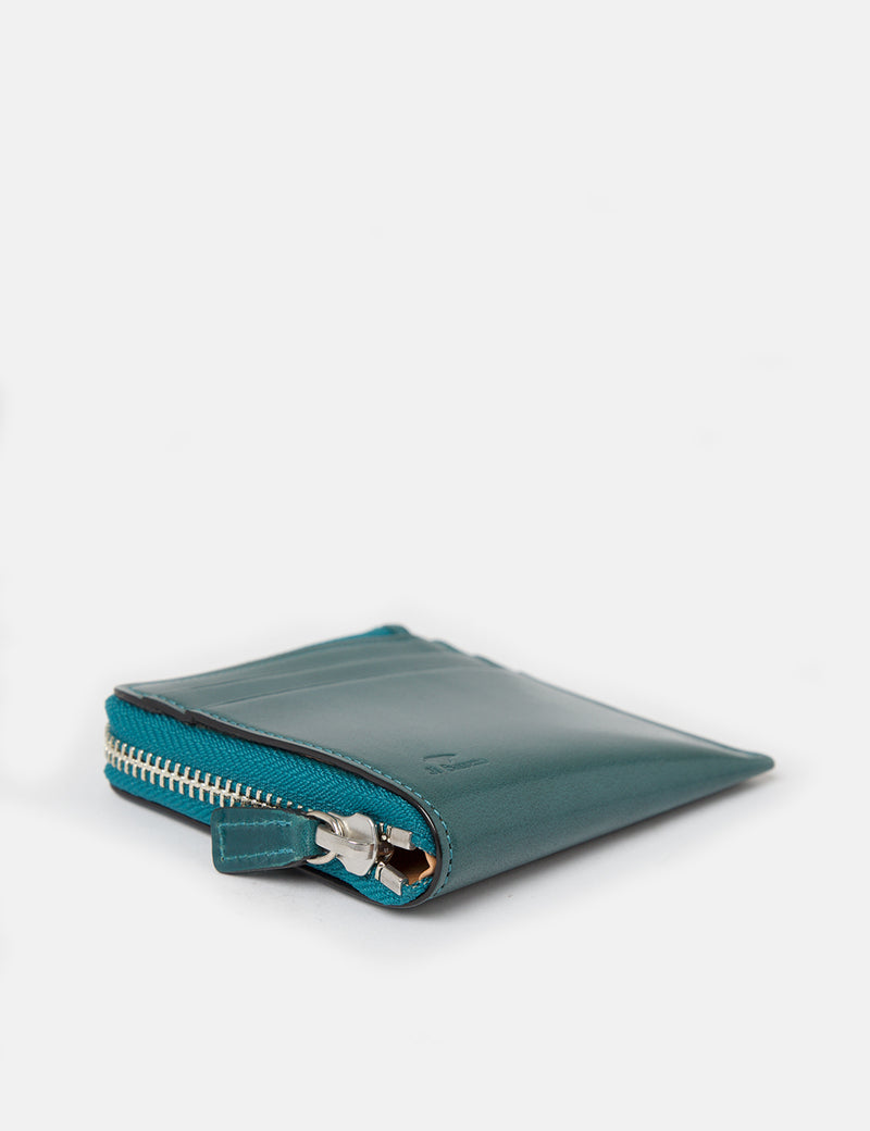 Il Bussetto Geldbörse mit kleinem Reißverschluss (Leder) - Ocean Blue
