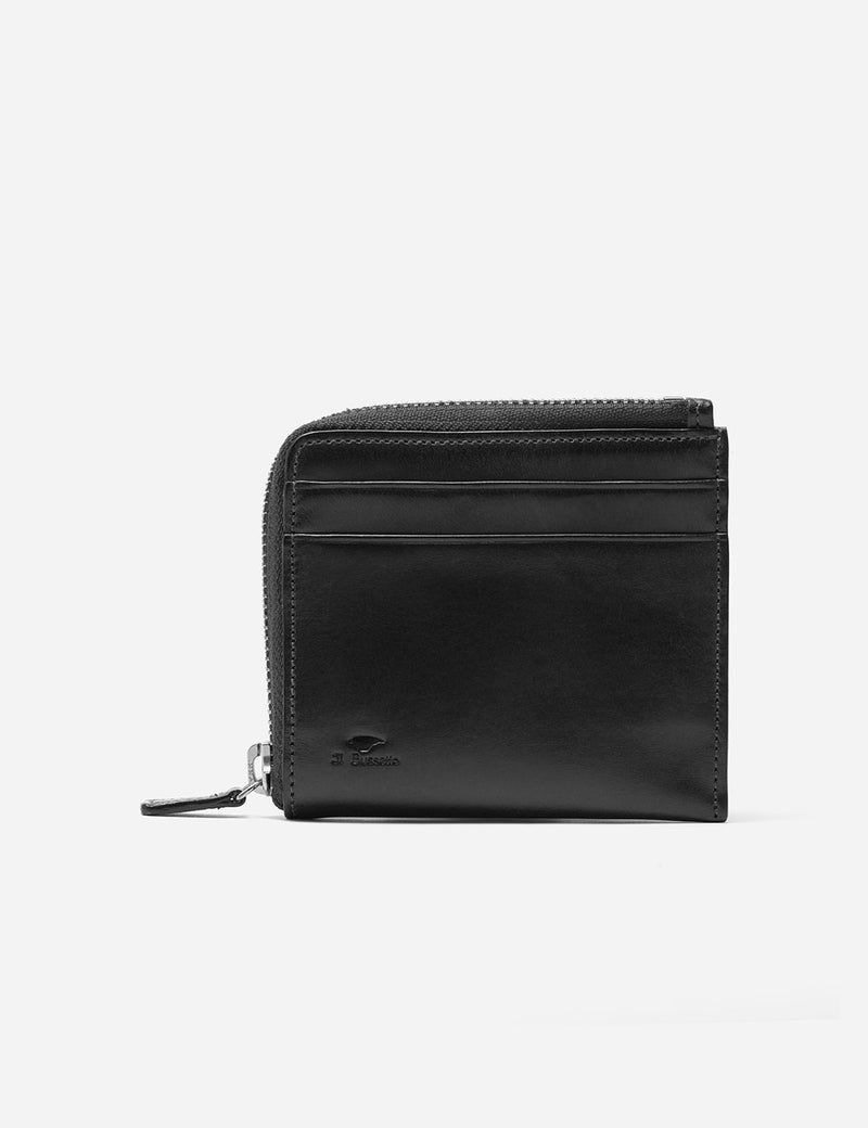Il Bussetto Small Zip Wallet (Leather) - Black