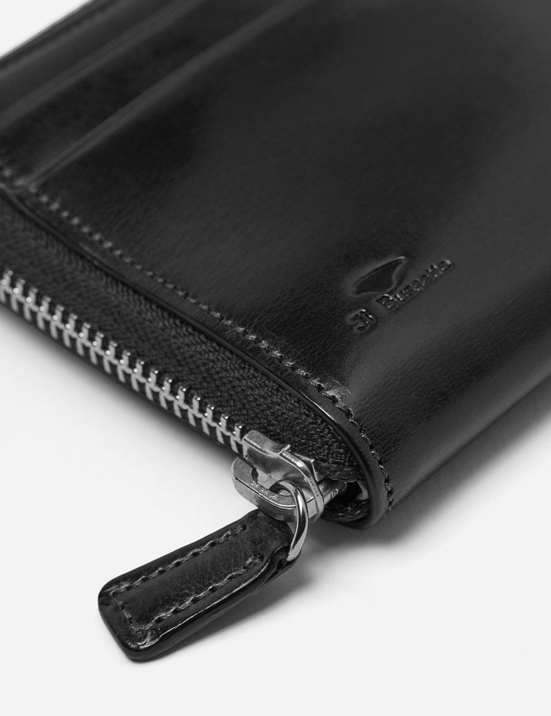 Il Bussetto Small Zip Wallet (Leather) - Black