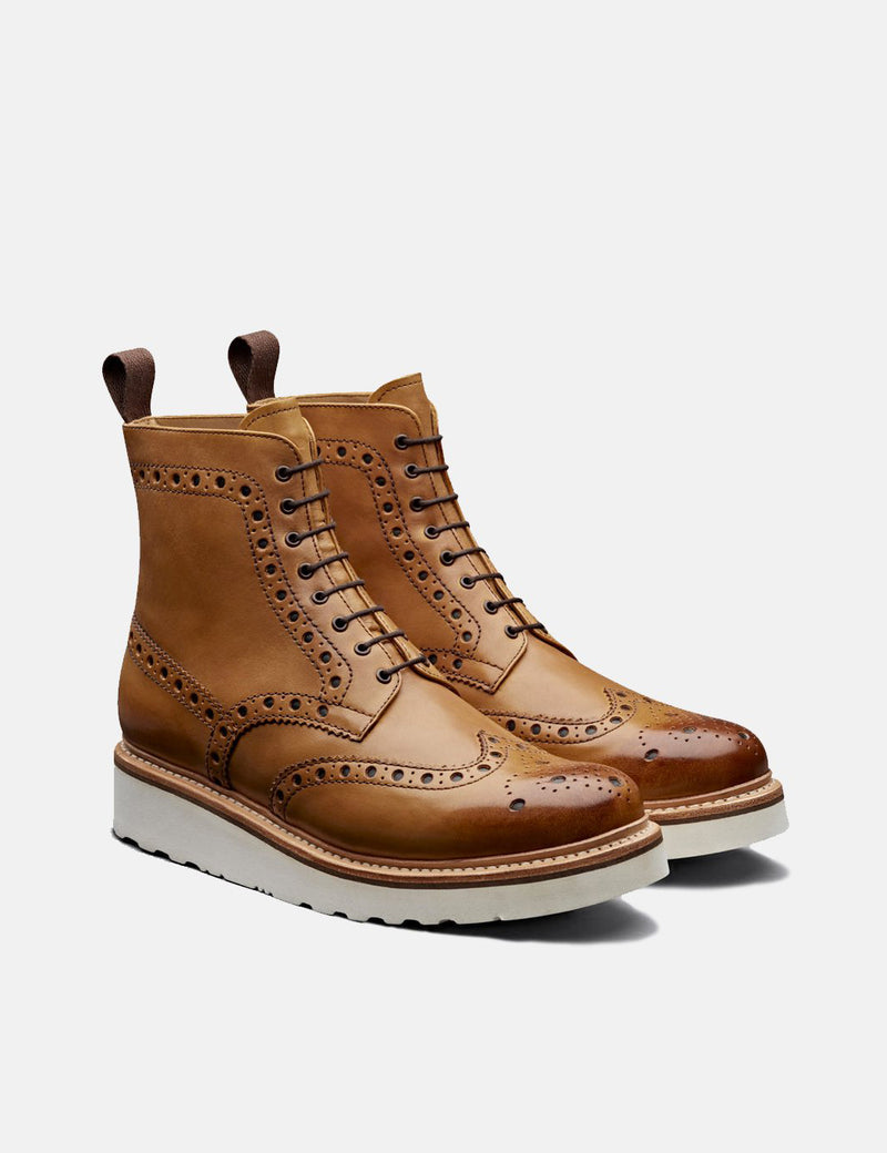 Grenson Fred Boot (Calf Leather) - Tan/Wedge Sole
