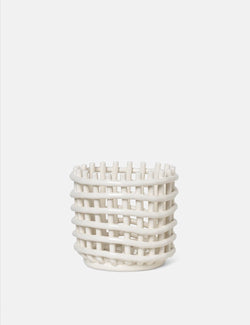 Ferm Living Ceramic Basket (Small) - Off White