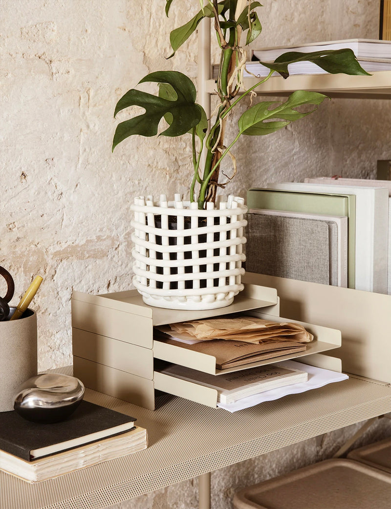 Ferm Living Ceramic Basket (Small) - Off White