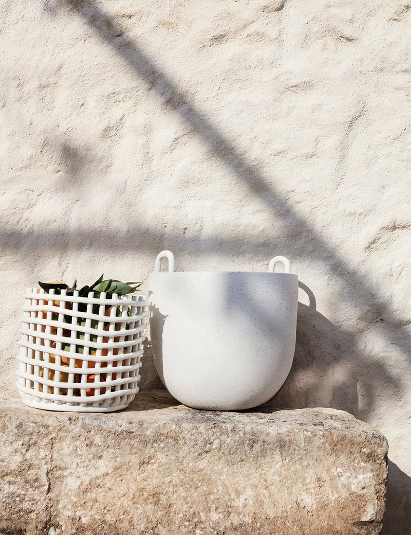 Ferm Living Ceramic Basket (Large) - Off White