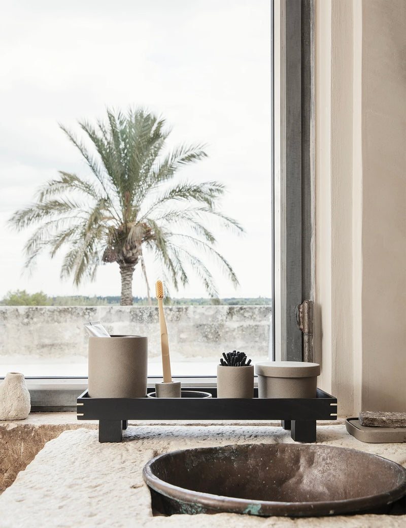 Ferm Living Bon Accessories Toothbrush Holder - Black/Stone