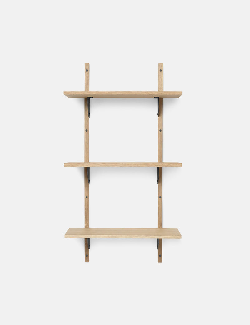 Ferm Living Sector Shelf - Oak/Black Brass