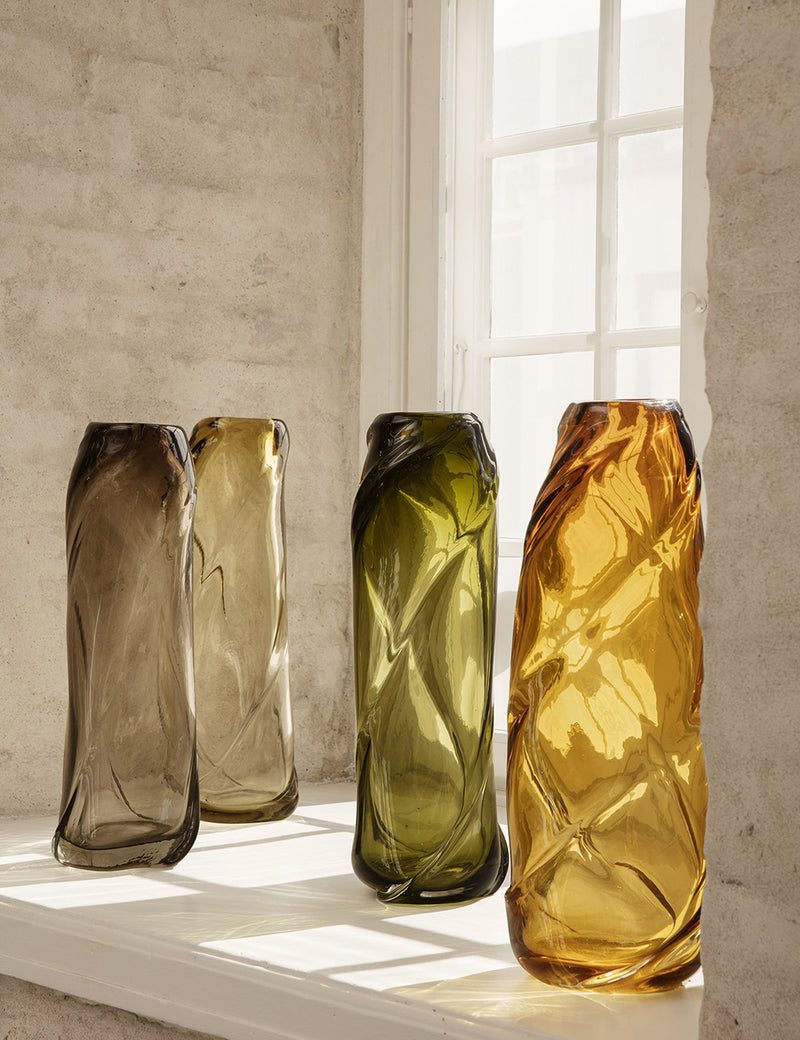 Ferm Living Water Swirl Vase (Tall) - Amber
