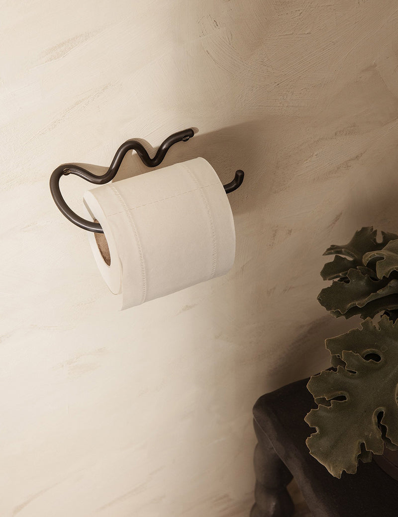 Ferm Living Curvature Toilet Paper Holder - Black Brass