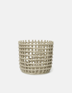 Ferm Living Ceramic Basket (Large) - Cashmere Beige