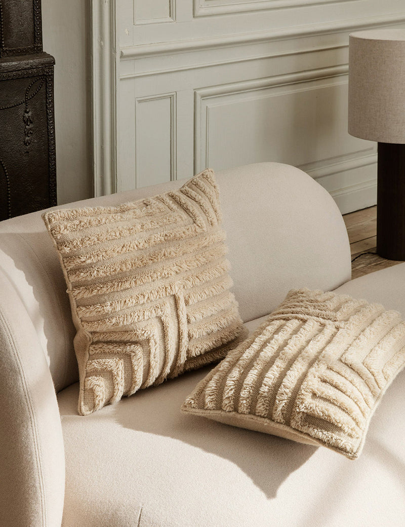 Ferm Living Crease Wool Cushion - Light Sand