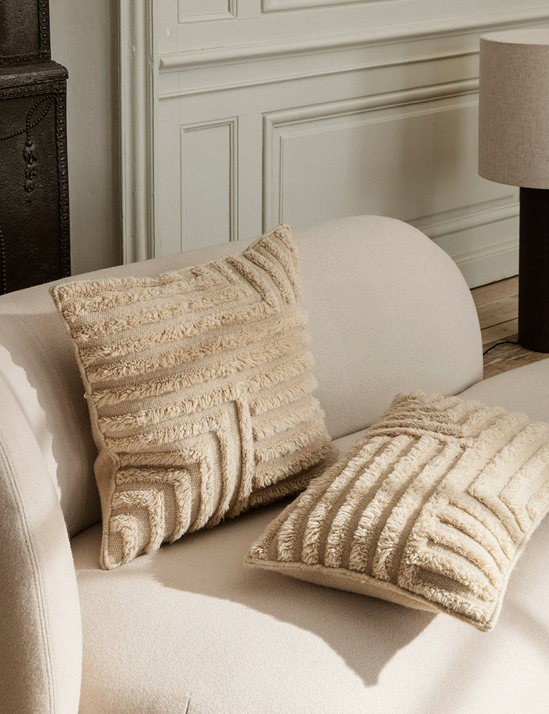 Ferm Living Crease Wool Cushion Rectangle - Light Sand
